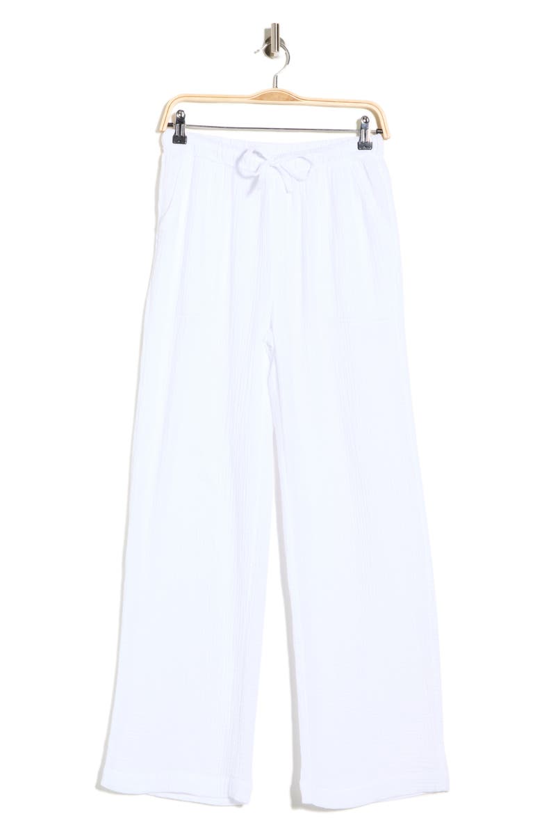 Splendid Gauze Wide Leg Pants, Alternate, color, White