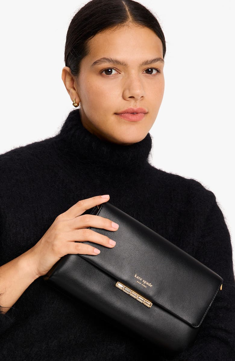 Kate Spade New York grace embellished lock leather crossbody bag, Alternate, color,