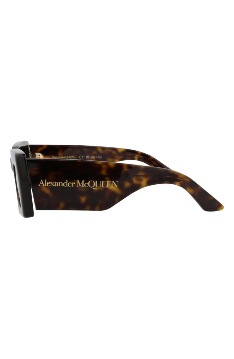 McQueen 50mm Rectangular Sunglasses, Alternate, color, Havana Havana Brown