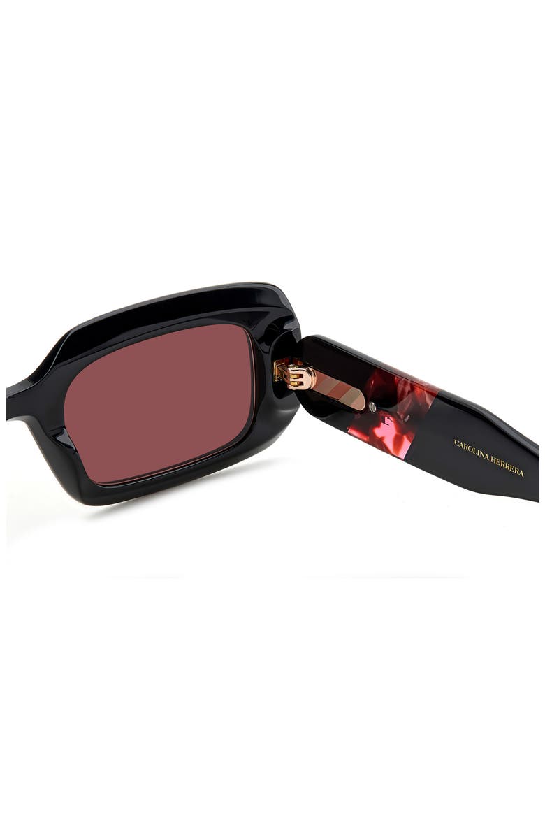 50mm Rectangular Sunglasses, Alternate, color, BLACK BURGUNDY