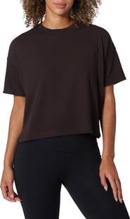 90 DEGREE BY REFLEX Peached Jersey Deluxe Boxy Cropped Tee