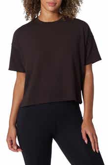90 DEGREE BY REFLEX Peached Jersey Deluxe Boxy Cropped Tee