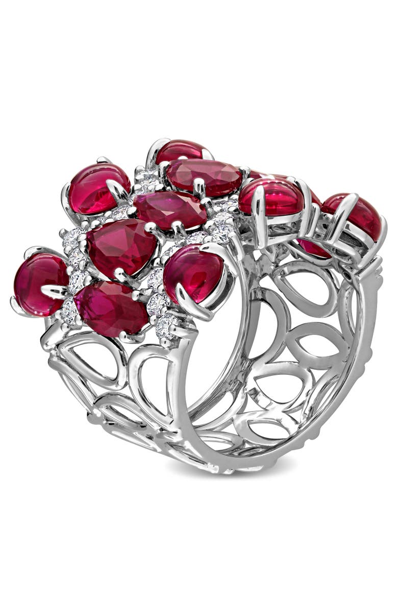 Julianna B. Lab-Created Ruby & Diamond Semi-Eternity Ring 14k, Alternate, color, Ruby