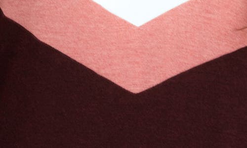 Threads 4 Thought Chevron Stripe Feather Fleece Sweatshirt In Ecru/heather Royal Burgundy