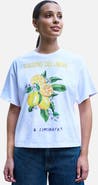 Yumi Retro Lemon Print Cotton T Shirt