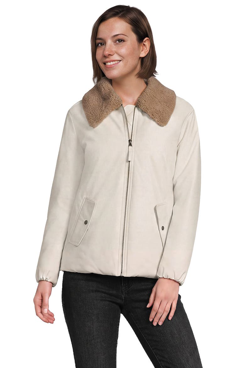 High Pile Collar Insulated Bomber Jacket, Alternate, color, Pearl Dust
