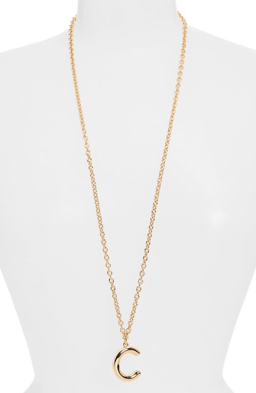 Roxanne Assoulin The Big Puffy Initial Pendant Necklace In Burgundy