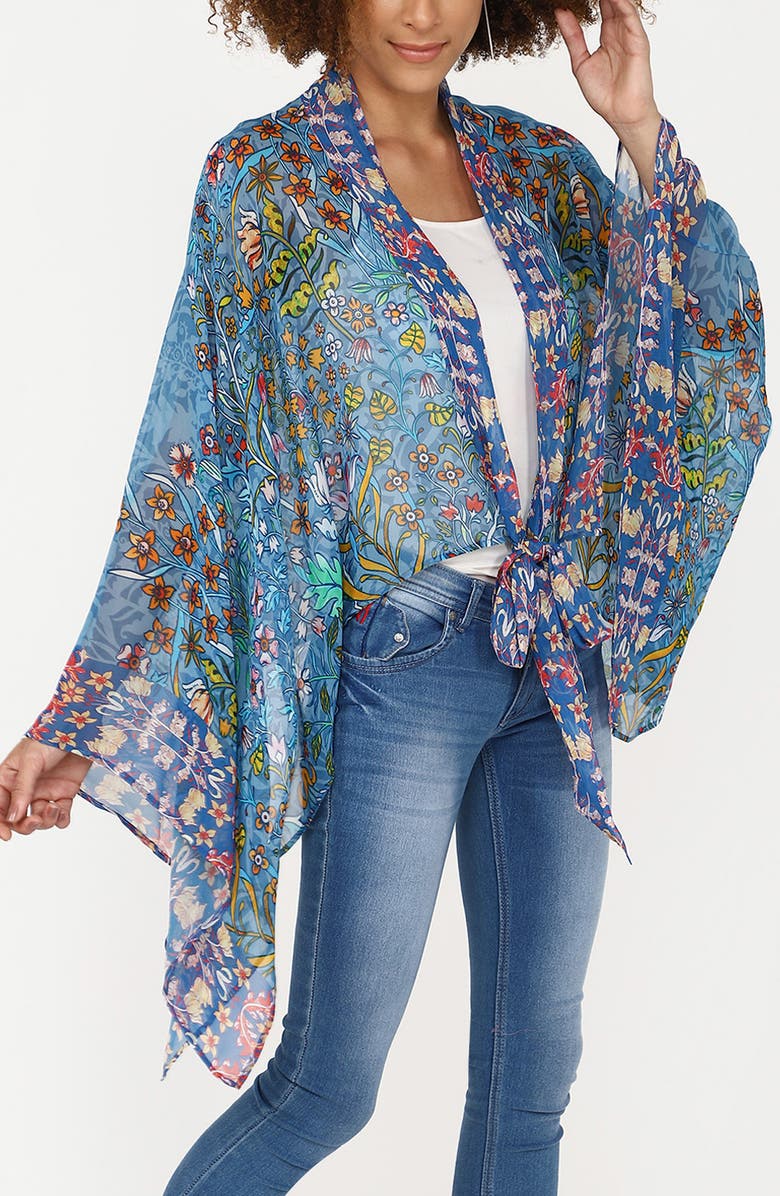 Vismaya Floral Topper, Main, color, Blue