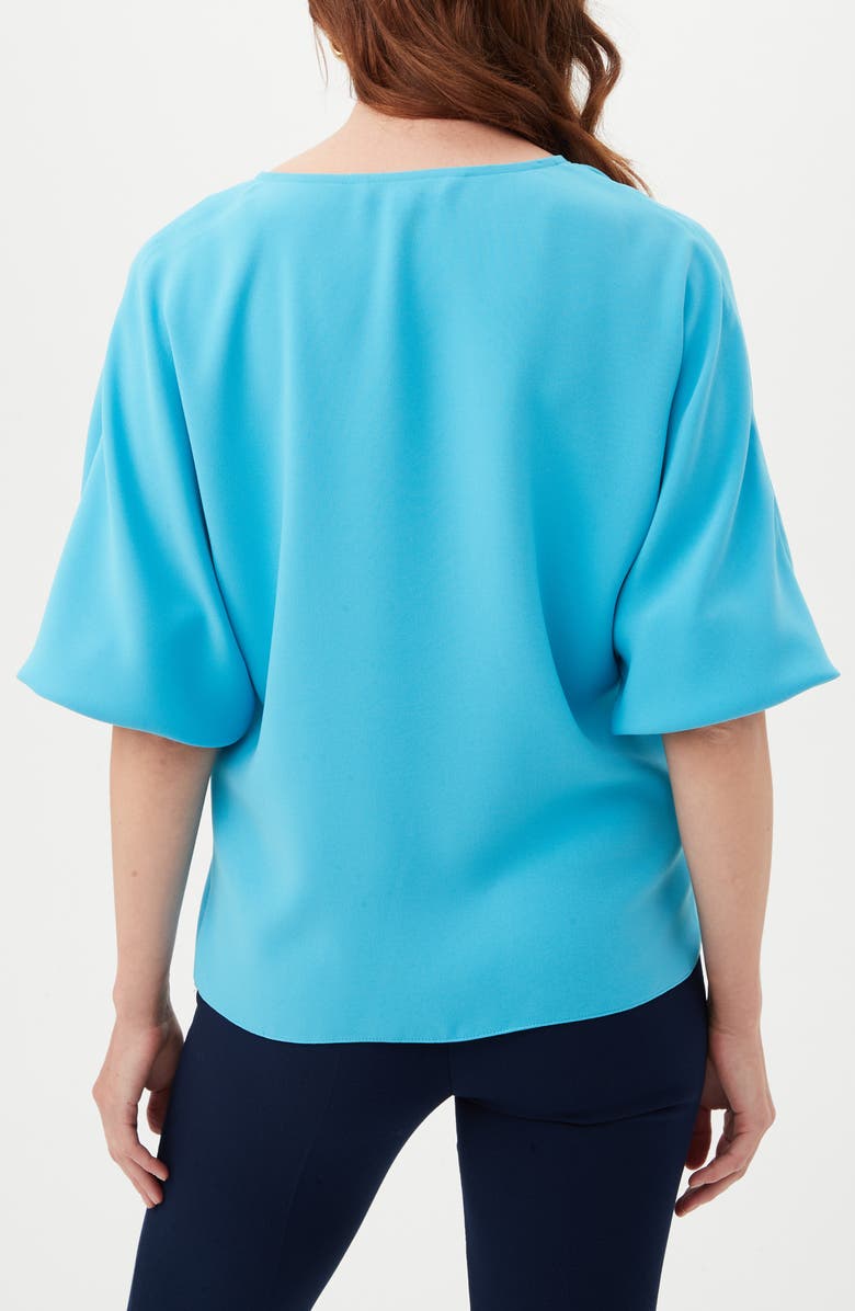 Trina Turk Sail Puff Sleeve Button-Up Top, Alternate, color, Below Deck Blue
