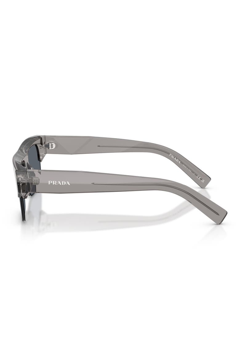 55mm Rectangular Sunglasses, Alternate, color, TRANSPARENT / BLUE/ SILVER