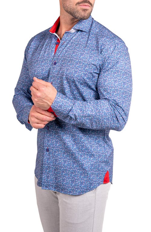 Maceoo Einstein Stretch Ascension Contemporary Fit Button-up Shirt In Blue