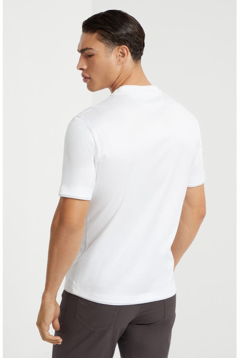 T-shirt with faux-layering, Alternate, color, White