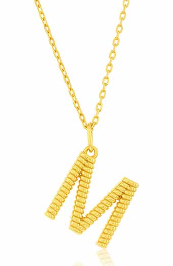 Croissant Initial Pendant Necklace