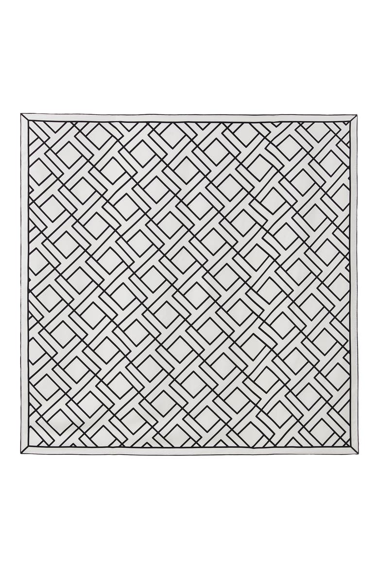 Icon Print Silk Scarf, Alternate, color, BLACK MULTI