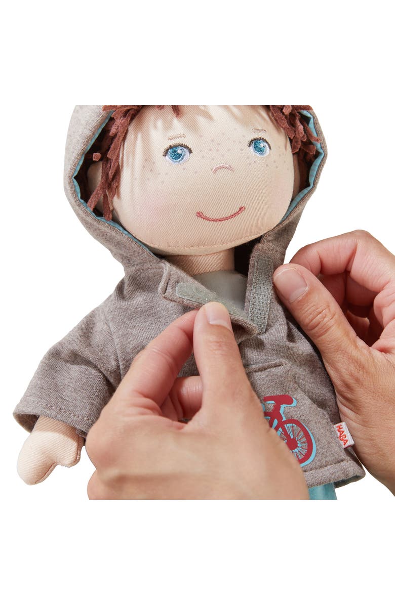 HABA Lian 12" Soft Doll - Baby Boy Doll with Brown Hair and Blue Eyes, Perfect Plush Toy for 18 Months & Up with Embroidered Face, Alternate, color, Beige Multi