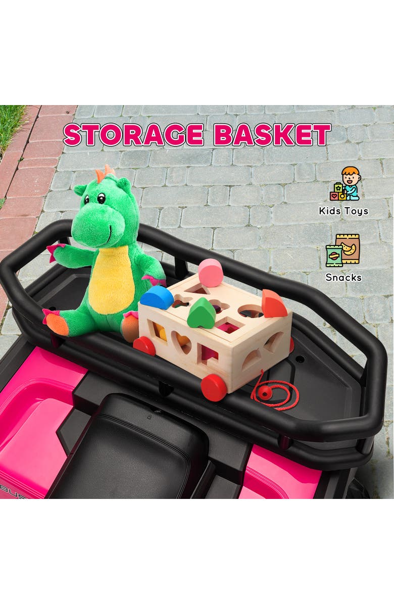 Qaba Kids Electric ATV, 12V, 4-Wheel, Spring Suspension, Storage, Lights, Music, Alternate, color, Pink