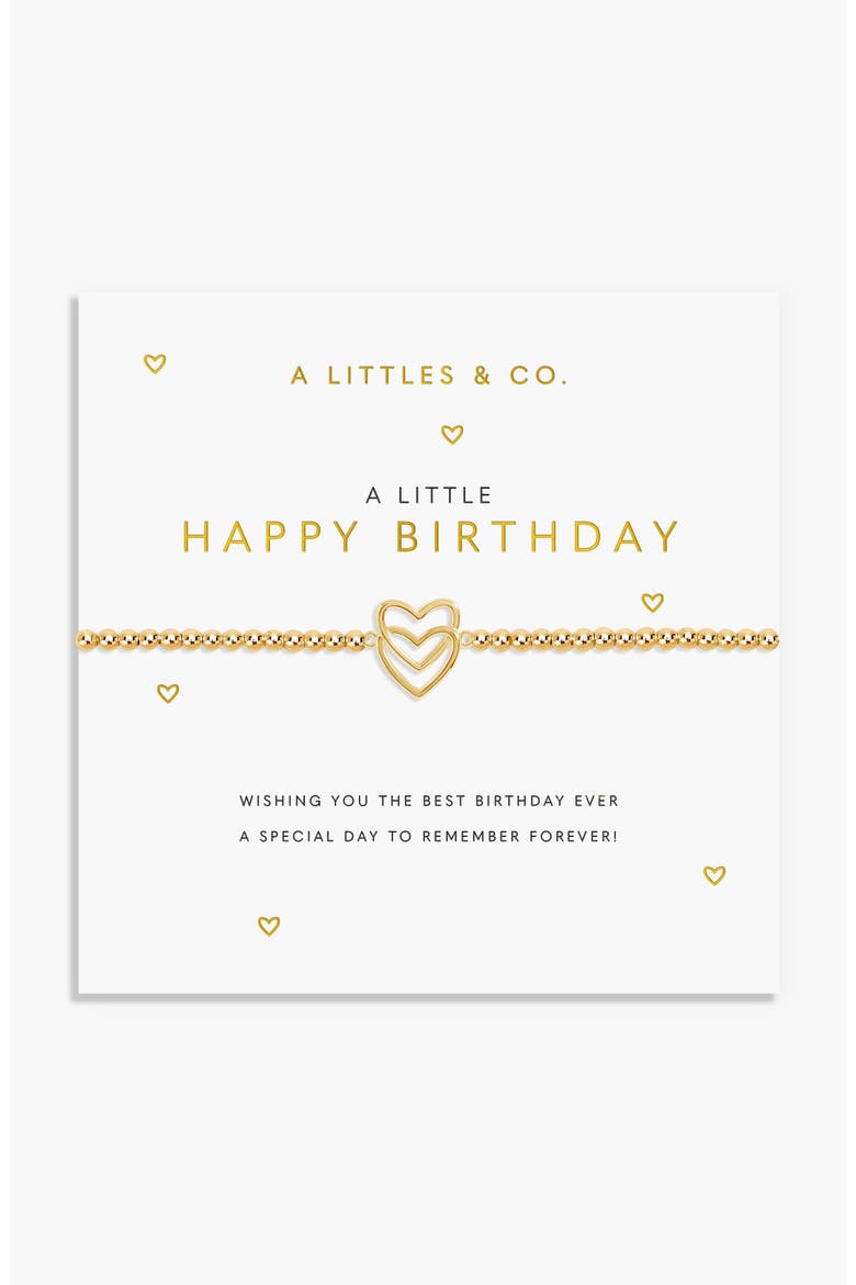 A Little 'Happy Birthday' Bracelet In Gold-Tone Plating, Main, color, Metallic Gold