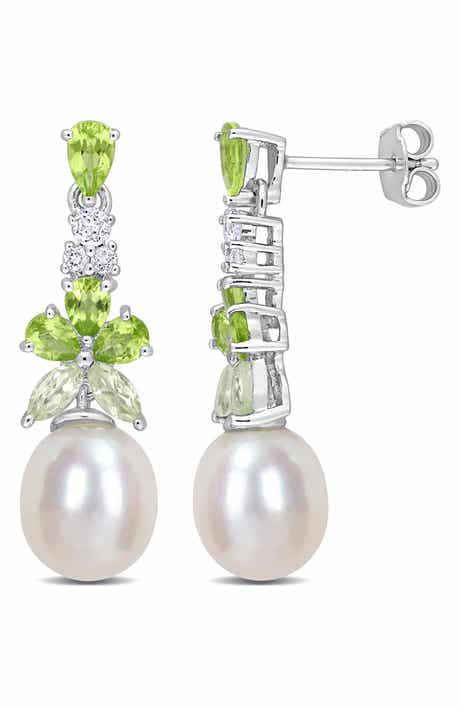 DELMAR Semiprecious Stone & Cultured Pearl Drop Earrings