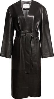 NOUR HAMMOUR Ruelle Smooth Leather Coat