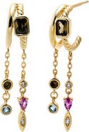 BY ADINA EDEN Black CZ Multi Charm Drop Earring