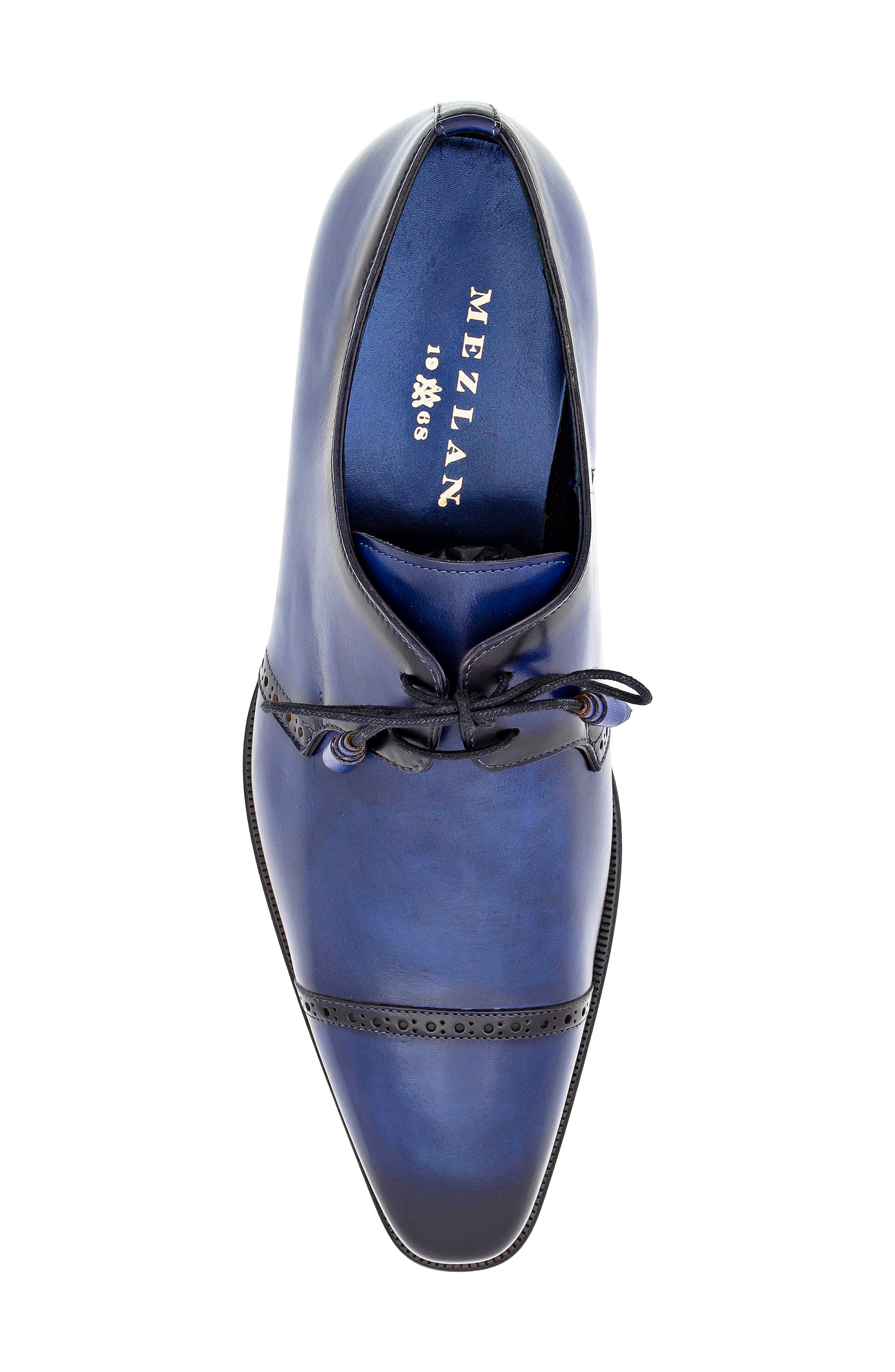 2-Eyelet Cap Toe Leather Derby, Alternate, color, BLUE