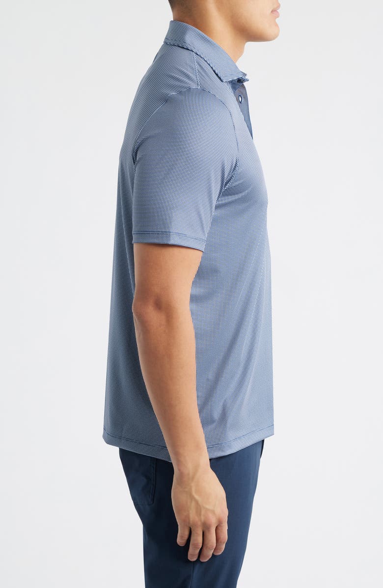 Johnston & Murphy XC+<sup>™</sup> Ace Micropattern Performance Golf Polo, Alternate, color, Navy/ White Gingham