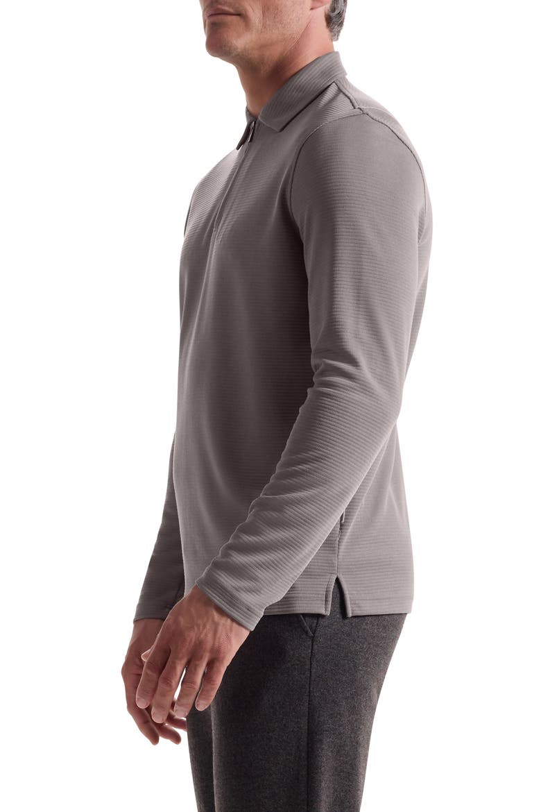 Ottoman Rib Half Zip Long Sleeve Polo, Alternate, color, WALNUT