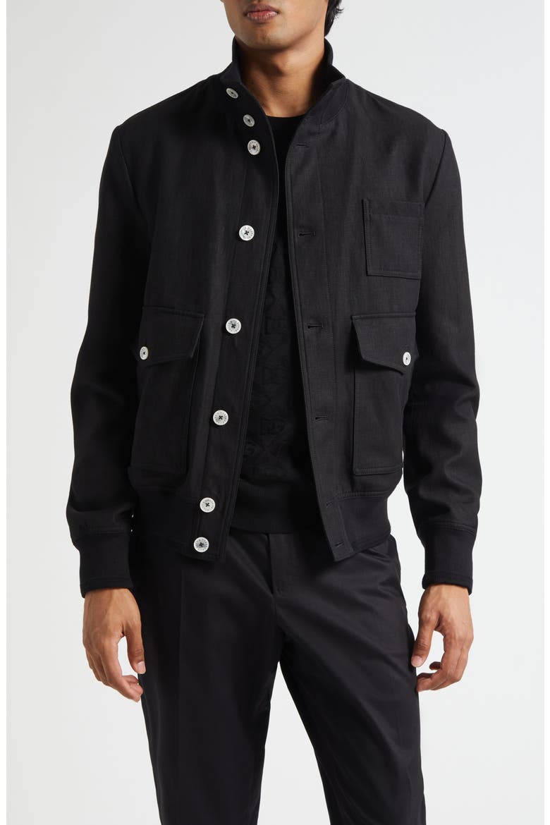 Linen Canvas Blouson Jacket, Main, color, N0000 NERO