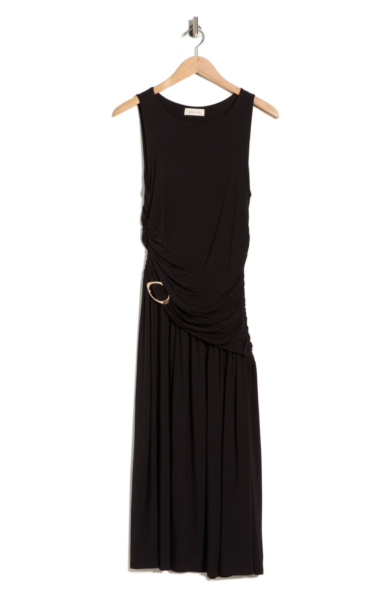 WEST K Ruched Ring Midi Dress, Alternate, color, Black