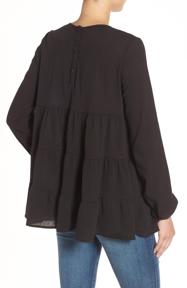 SINCERELY JULES 'Frida' Tiered Hem Cotton Blouse, Alternate, color, 