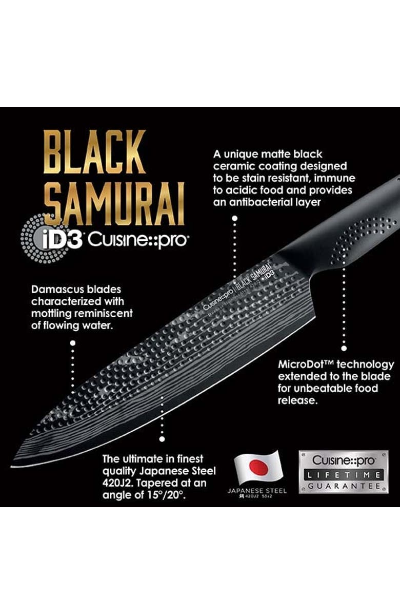Cuisine::pro<sup>®</sup> iD3<sup>®</sup> BLACK SAMURAI  4-Piece Steak Knife Set, Alternate, color, Black