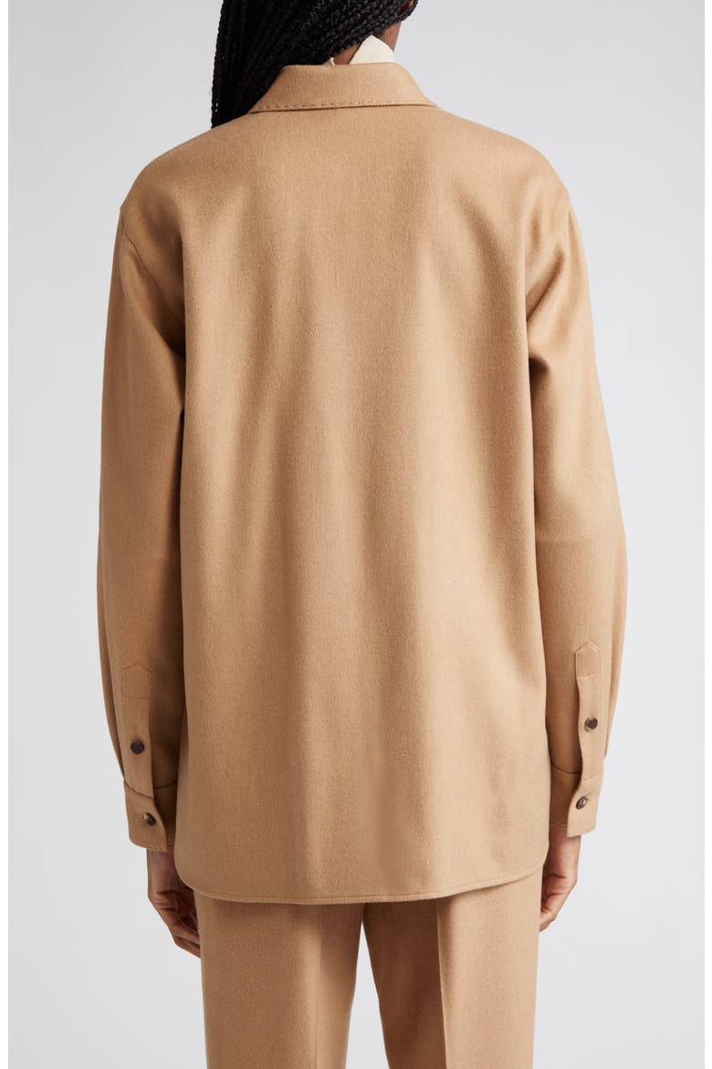 Drop Shoulder Camel Hair Shirt Jacket, Alternate, color, CAMEL