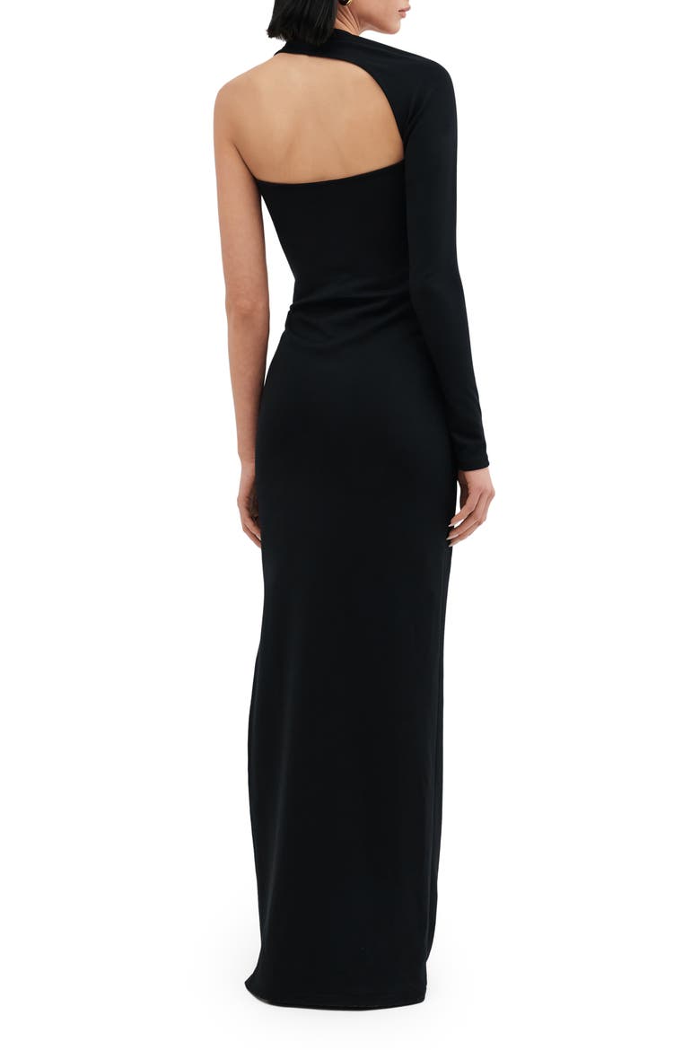 Milan One Shoulder Gown, Alternate, color, BLACK