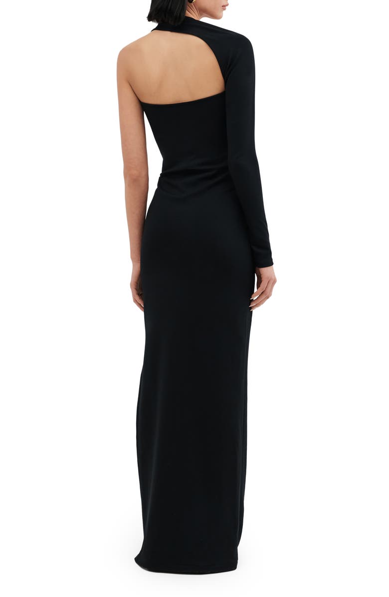 Two Lines by Marcella Milan One Shoulder Gown, Alternate, color, Black