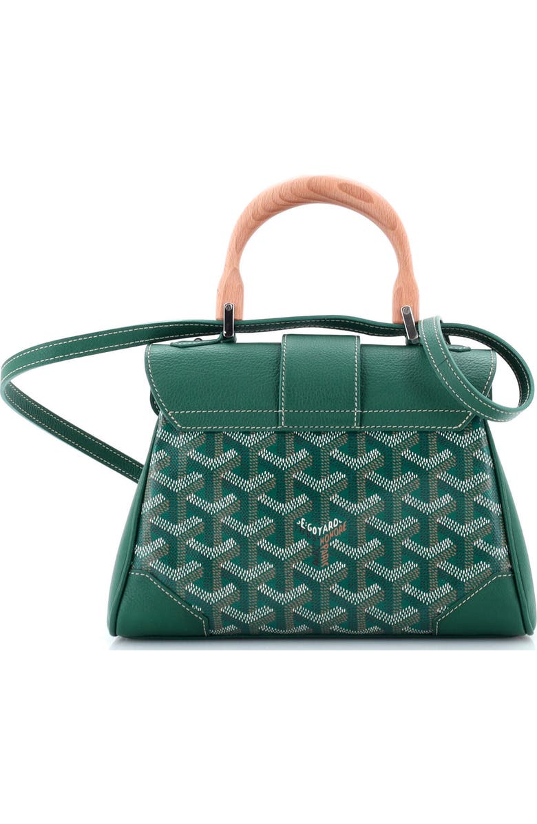 Pre-Owned Goyard Saigon Top Handle Bag Coated Canvas with Leather Mini, Alternate, color, Green