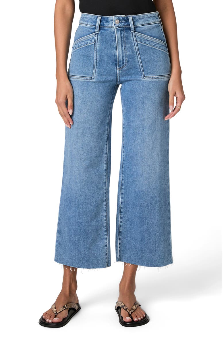 Anessa Raw Hem High Waist Ankle Wide Leg Jeans, Main, color, VERITAS