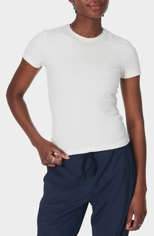 Sweaty Betty Explorer Sculpt Rib Performance T-shirt In Lily White