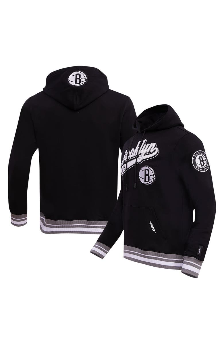 PRO STANDARD Men's Pro Standard Black Brooklyn Nets Script Tail Pullover Hoodie, Alternate, color, Black