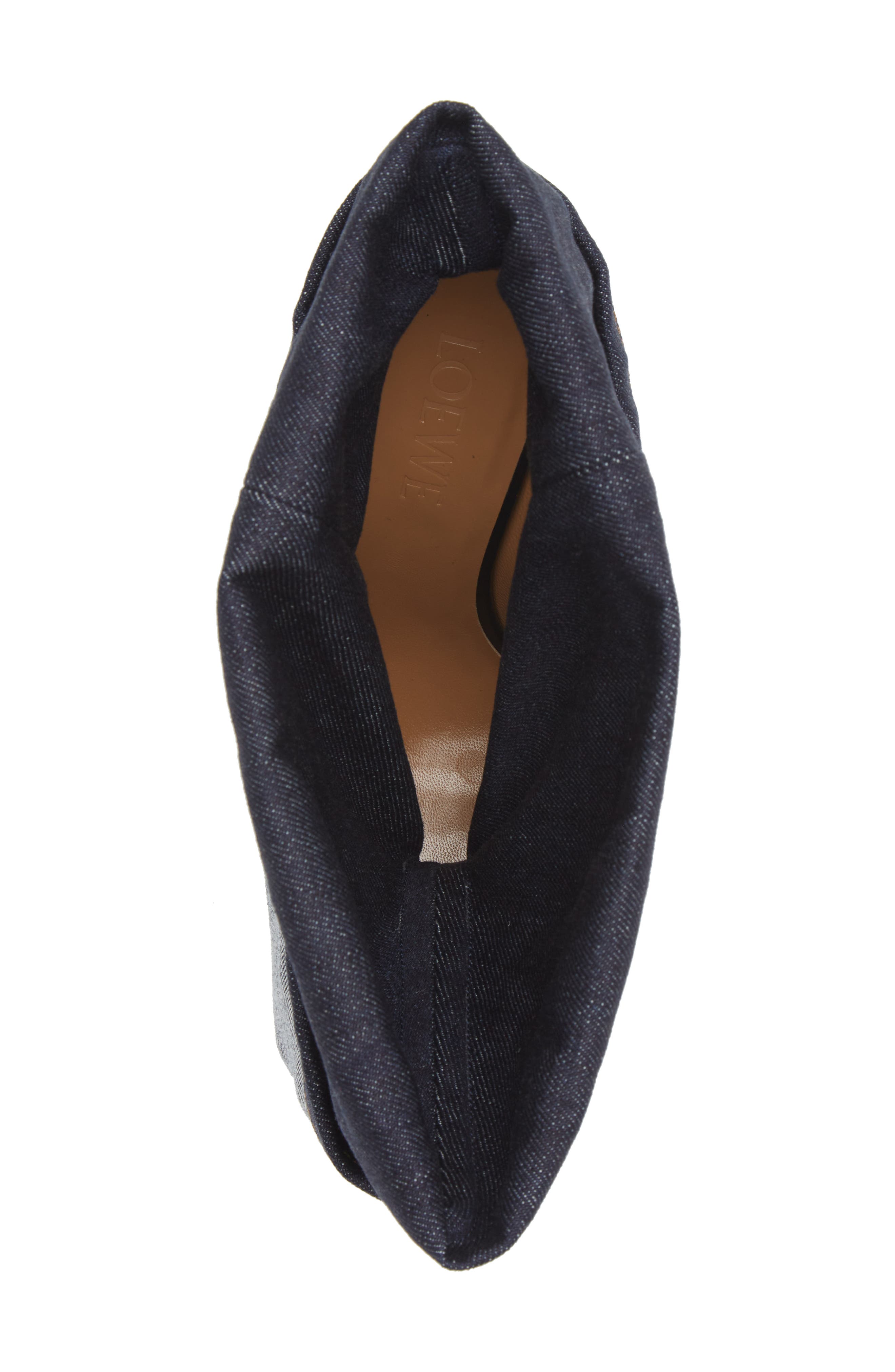 Loewe Denim Cuff Pointed Toe Bootie, Alternate, color, 