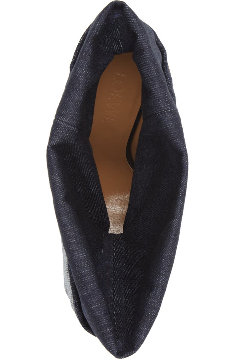 Loewe Denim Cuff Pointed Toe Bootie, Alternate, color,