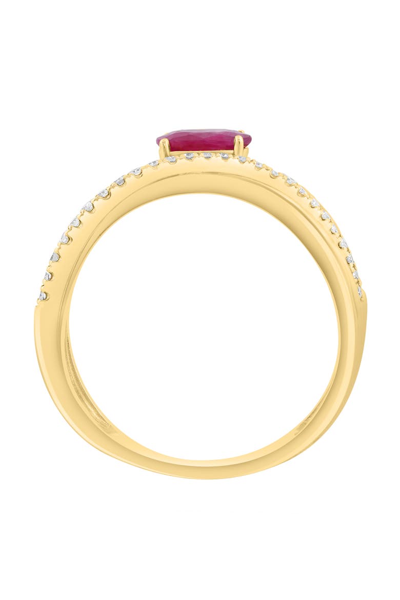 Pink Sapphire & Diamond Multiband Ring, Alternate, color, RED