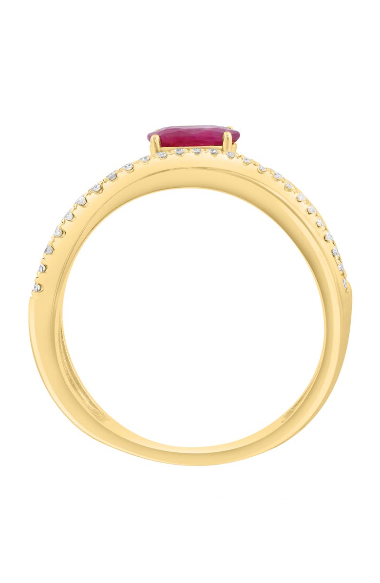 EFFY Pink Sapphire & Diamond Multiband Ring, Alternate, color, Red
