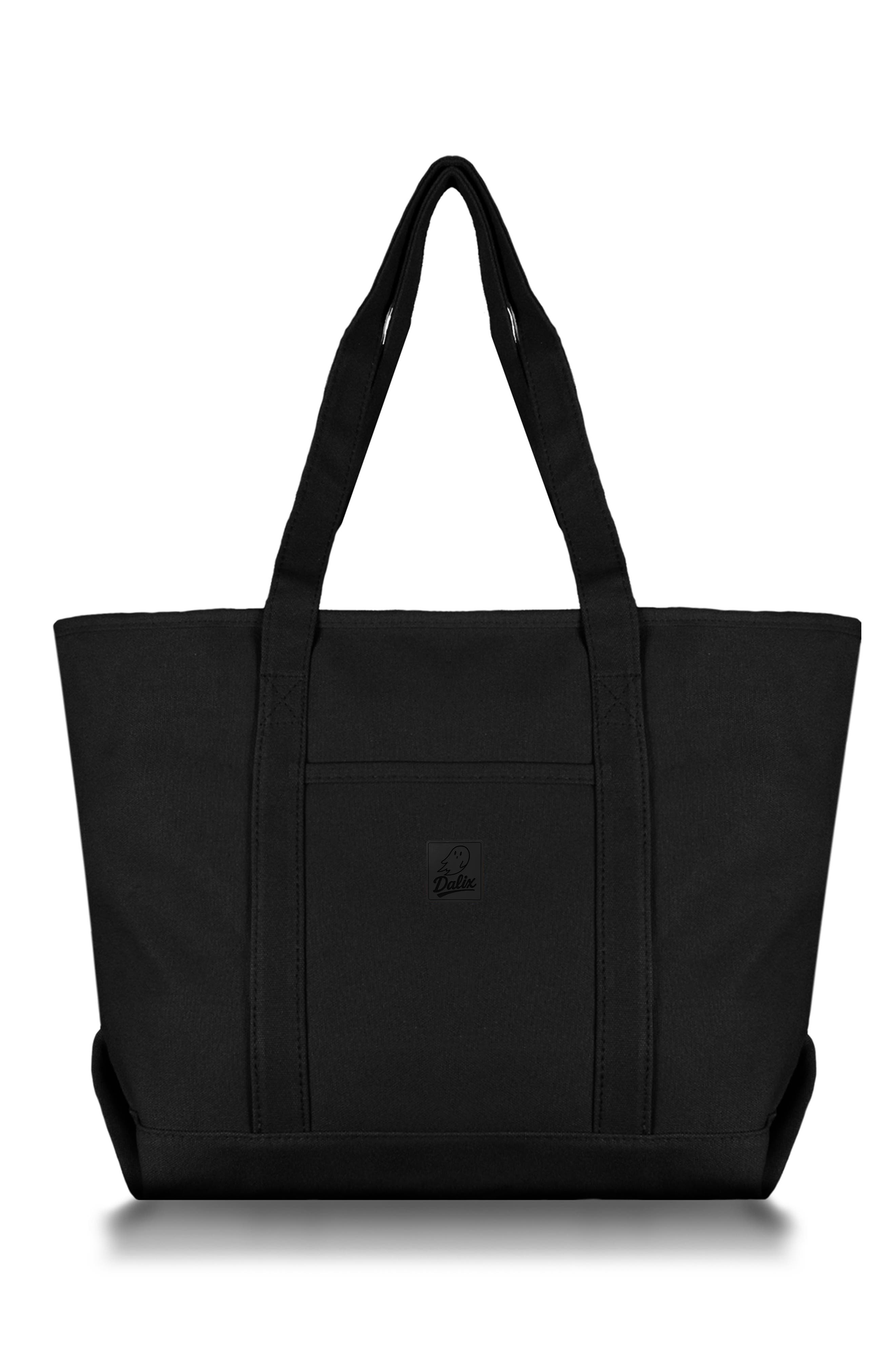 Dalix Ghost 23" Carryall Canvas Tote Bag, Alternate, color, Black