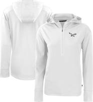 Cutter & Buck Women's Cutter & Buck  White Philadelphia Eagles Throwback Daybreak Eco Recycled Half-Zip Hoodie