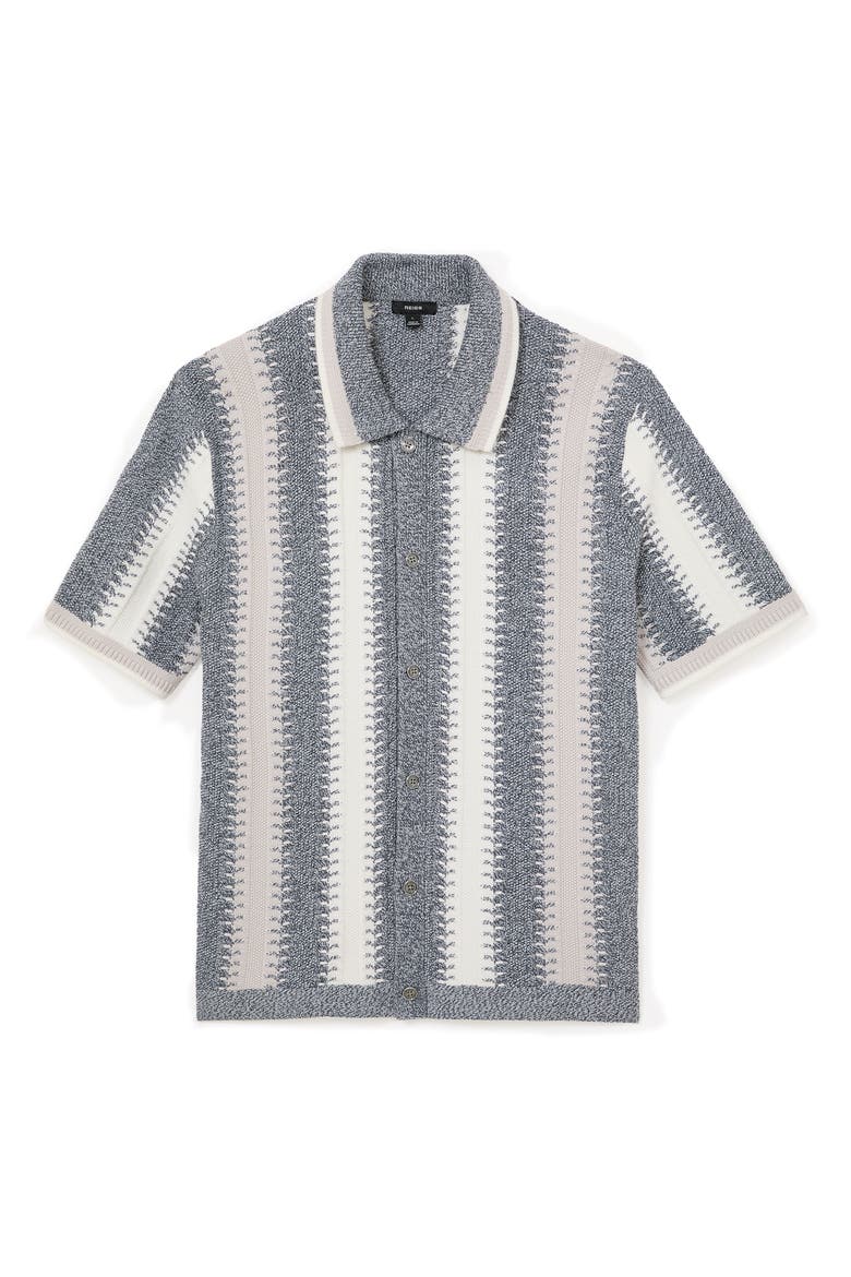 Dale Stripe Button-Front Sweater, Alternate, color, SOFT BLUE/ WHITE