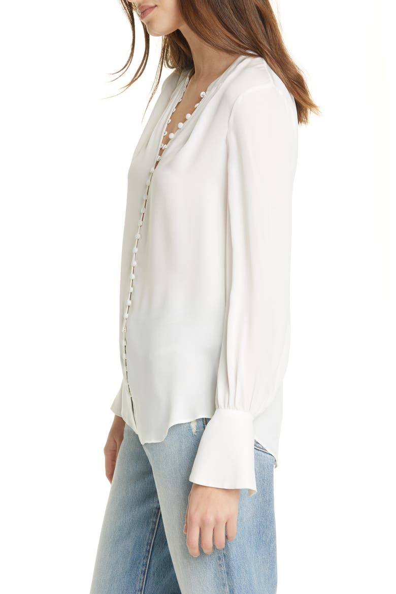 Tariana Silk Blouse, Alternate, color, PORCELAIN