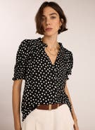 Baukjen Nolan Polka Dot V-Neck Blouse