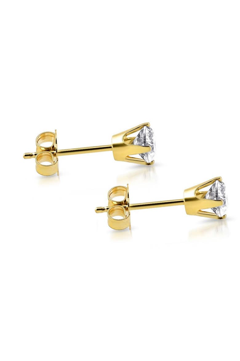 1/2Ct Round Brilliant Cut Diamond Stud Earrings in 14K Gold Classic, Alternate, color, Yellow Gold