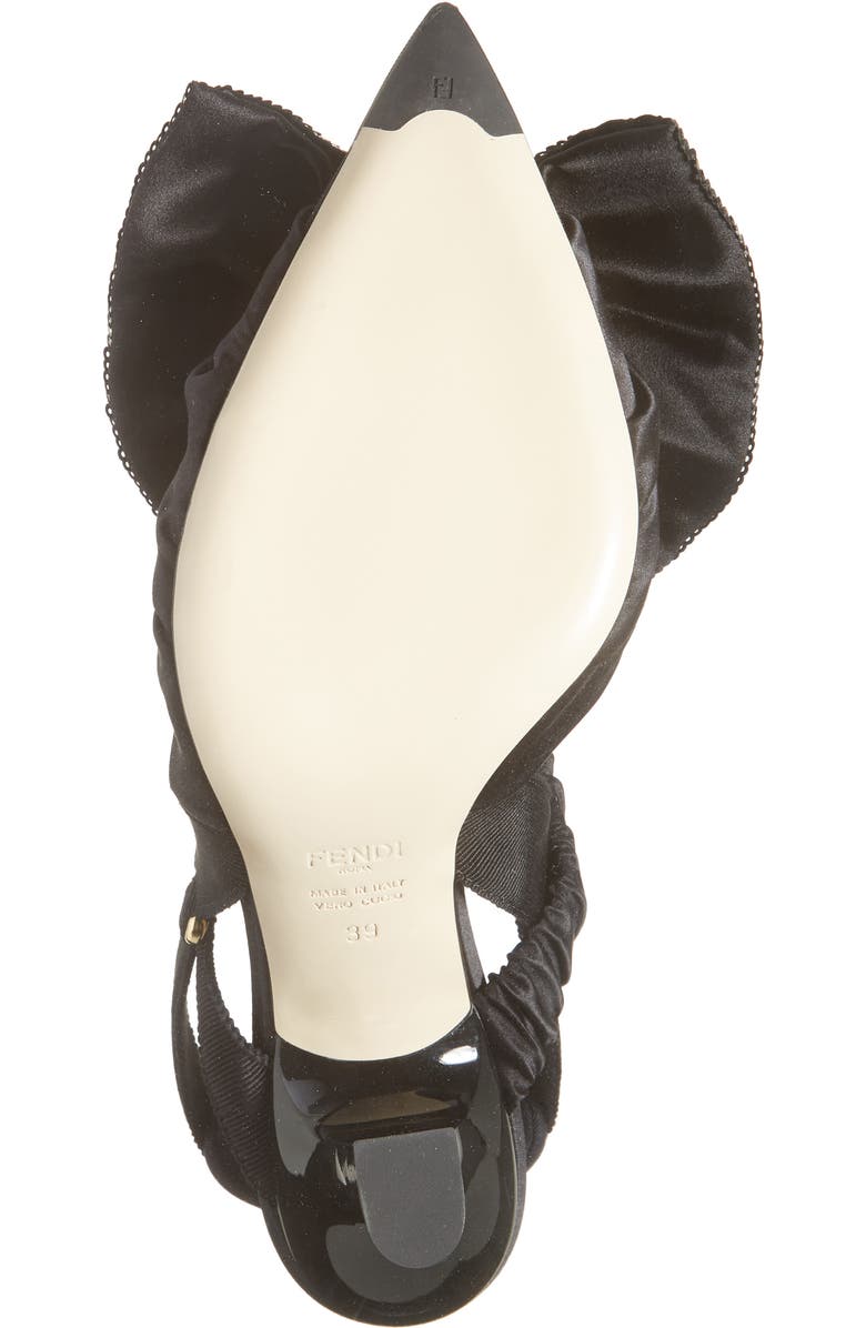 Fendi Colibri Bow Slingback Pump, Alternate, color, Black