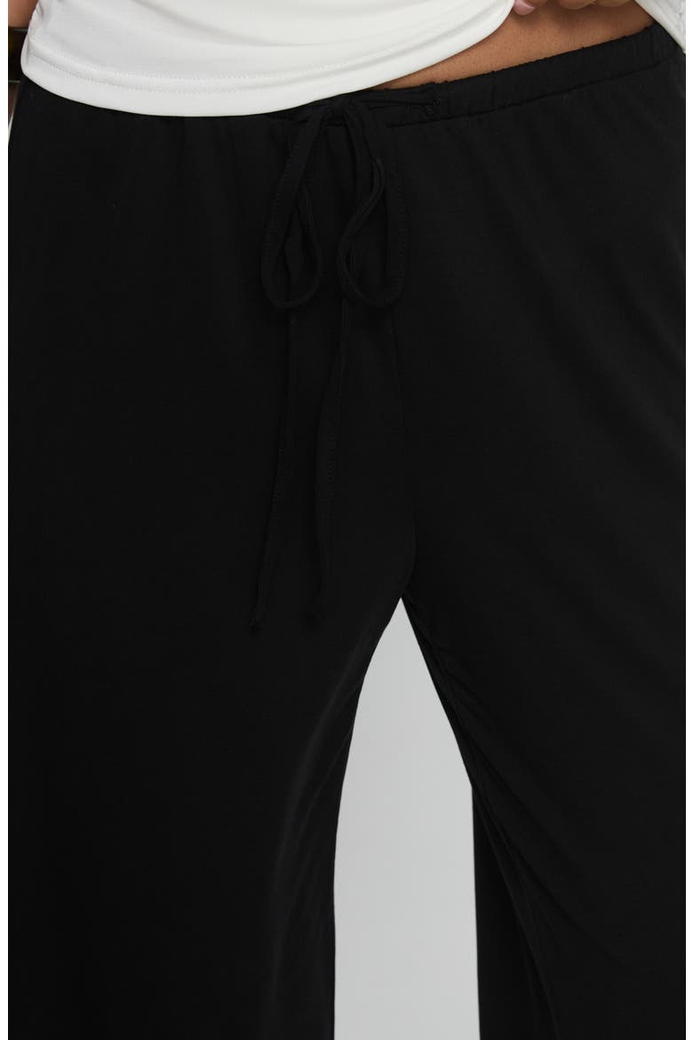 Gavrielle Jersey Drawstring Wide Leg Pants, Alternate, color, BLACK